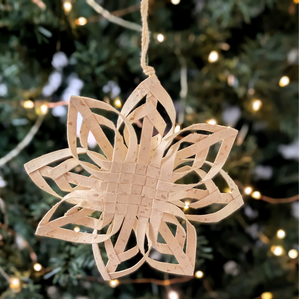 Woven Paper Star Christmas Decoration | Fair-Trade, Set of 2