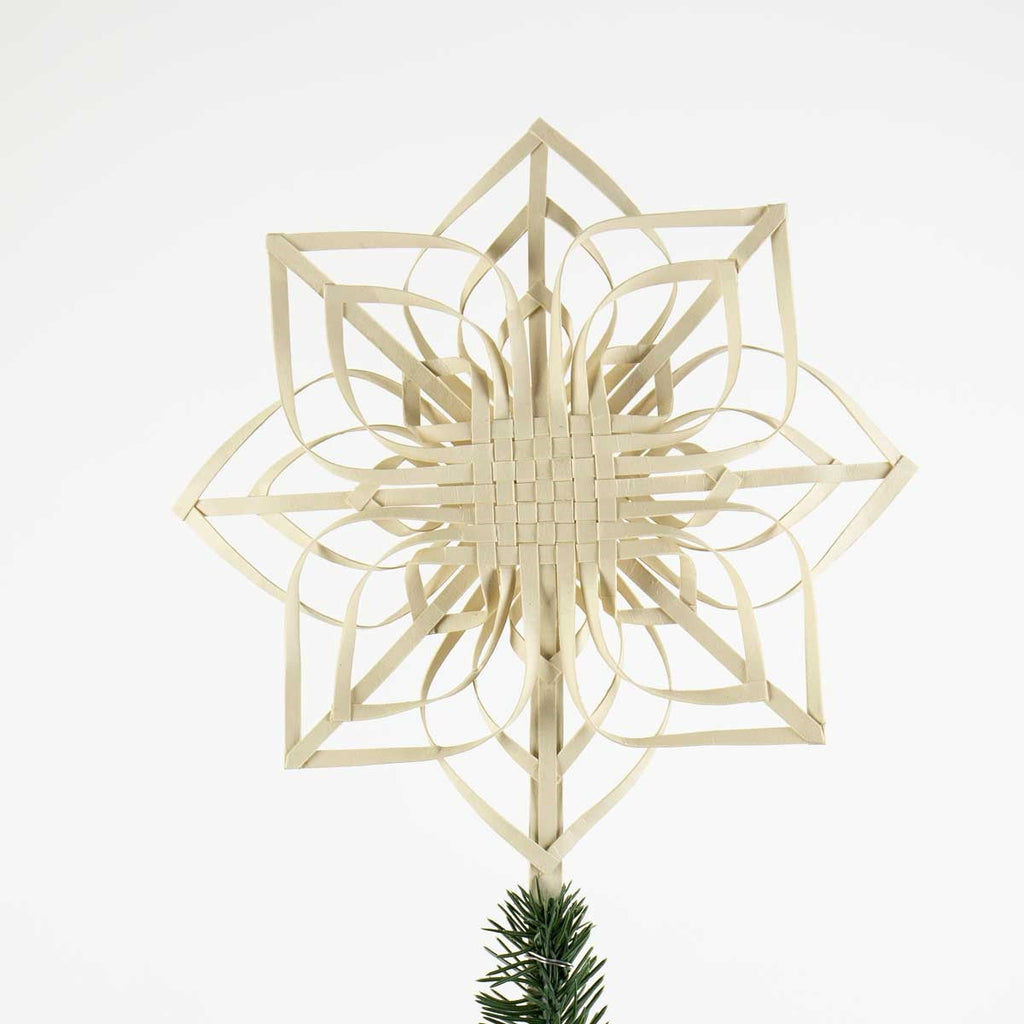 Woven Christmas Paper Star Tree Topper | Fair Trade