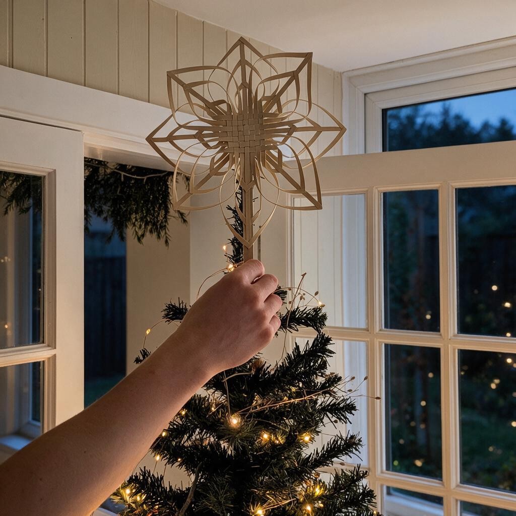 Woven Christmas Paper Star Tree Topper | Fair Trade