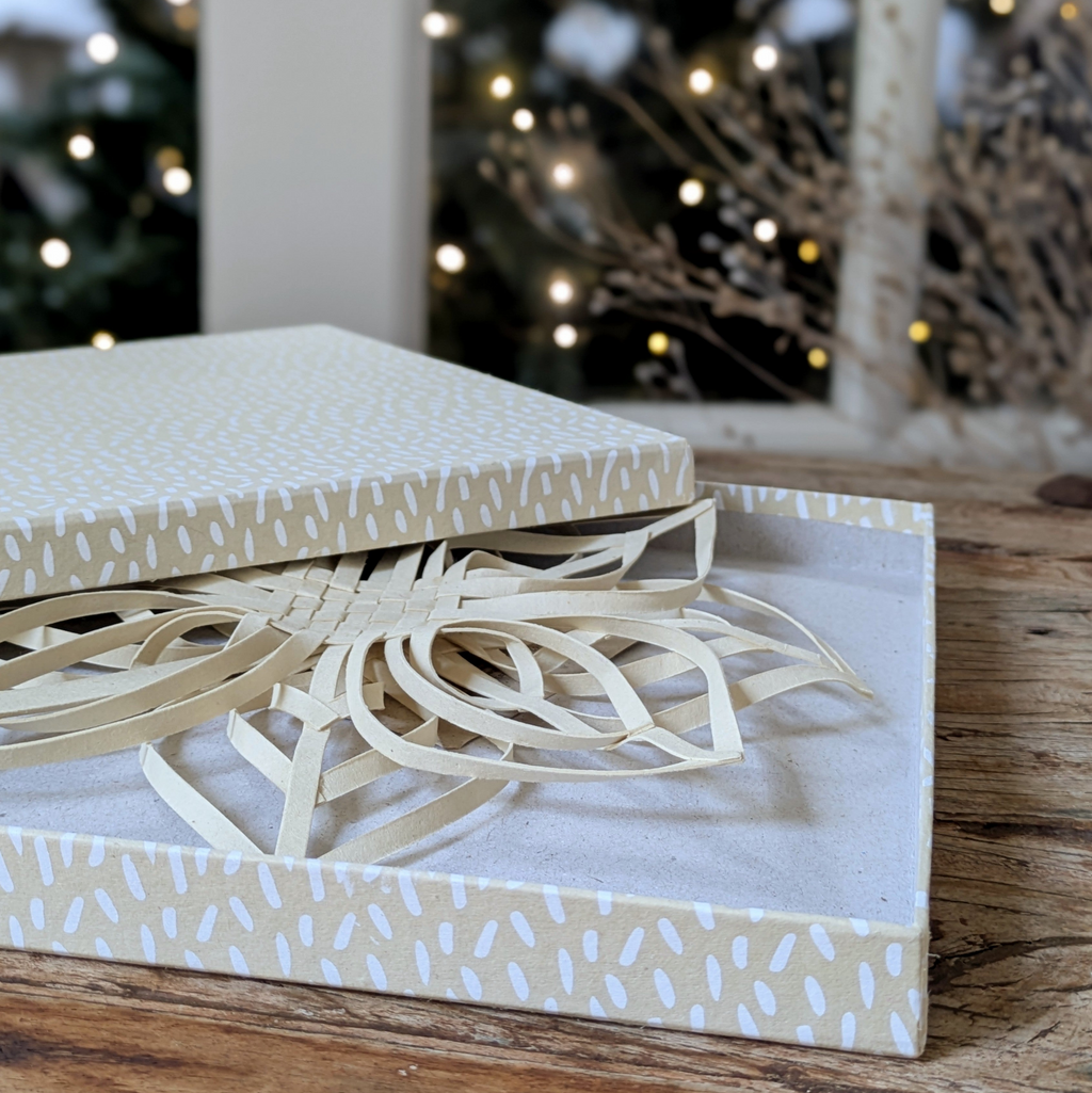 Woven Christmas Paper Star Tree Topper | Fair Trade