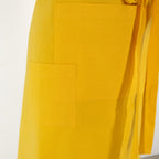 Large Yellow cook's apron, dyed vintage French linen