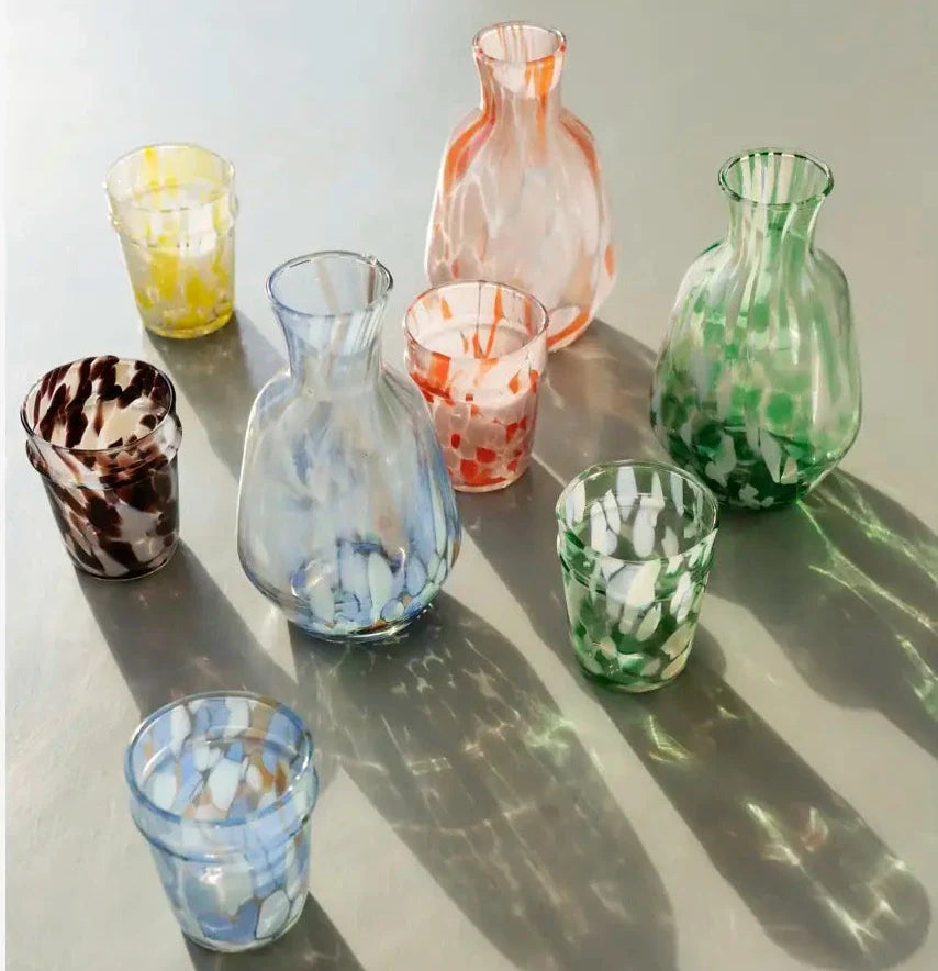 Colourful Speckled Drinking Glass | Yellow or Green