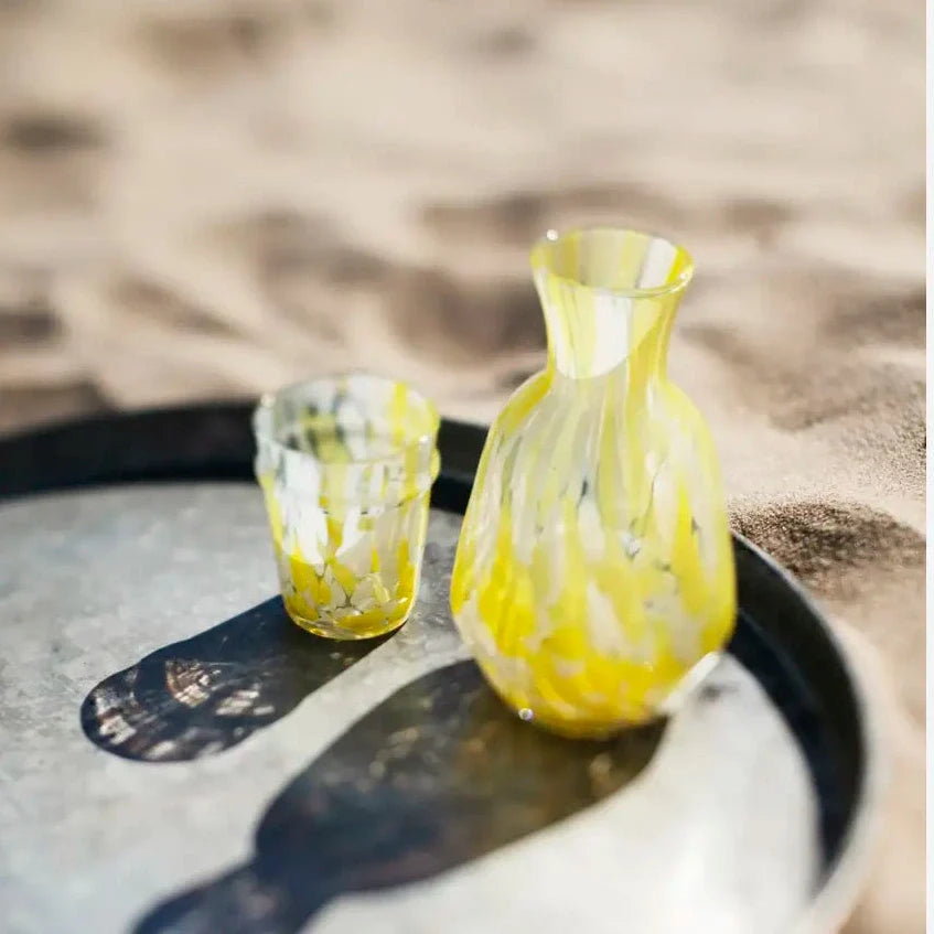 Colourful Speckled Drinking Glass | Yellow or Green