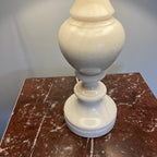 Alabaster Lamp with Handmade Faux Silk Shade