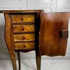 Antique Louis XV style Petit Bombe Cabinet / Bedside Table with 4 drawers inside