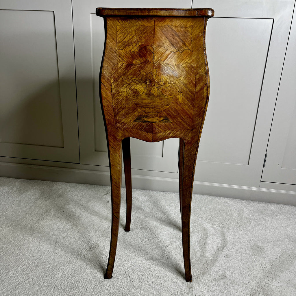 Antique Louis XV style Petit Bombe Cabinet / Bedside Table with 4 drawers inside