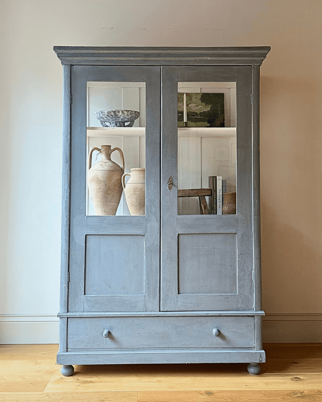 Hand Painted Victorian Display Cabinet
