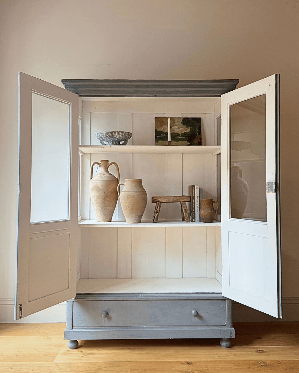 Hand Painted Victorian Display Cabinet