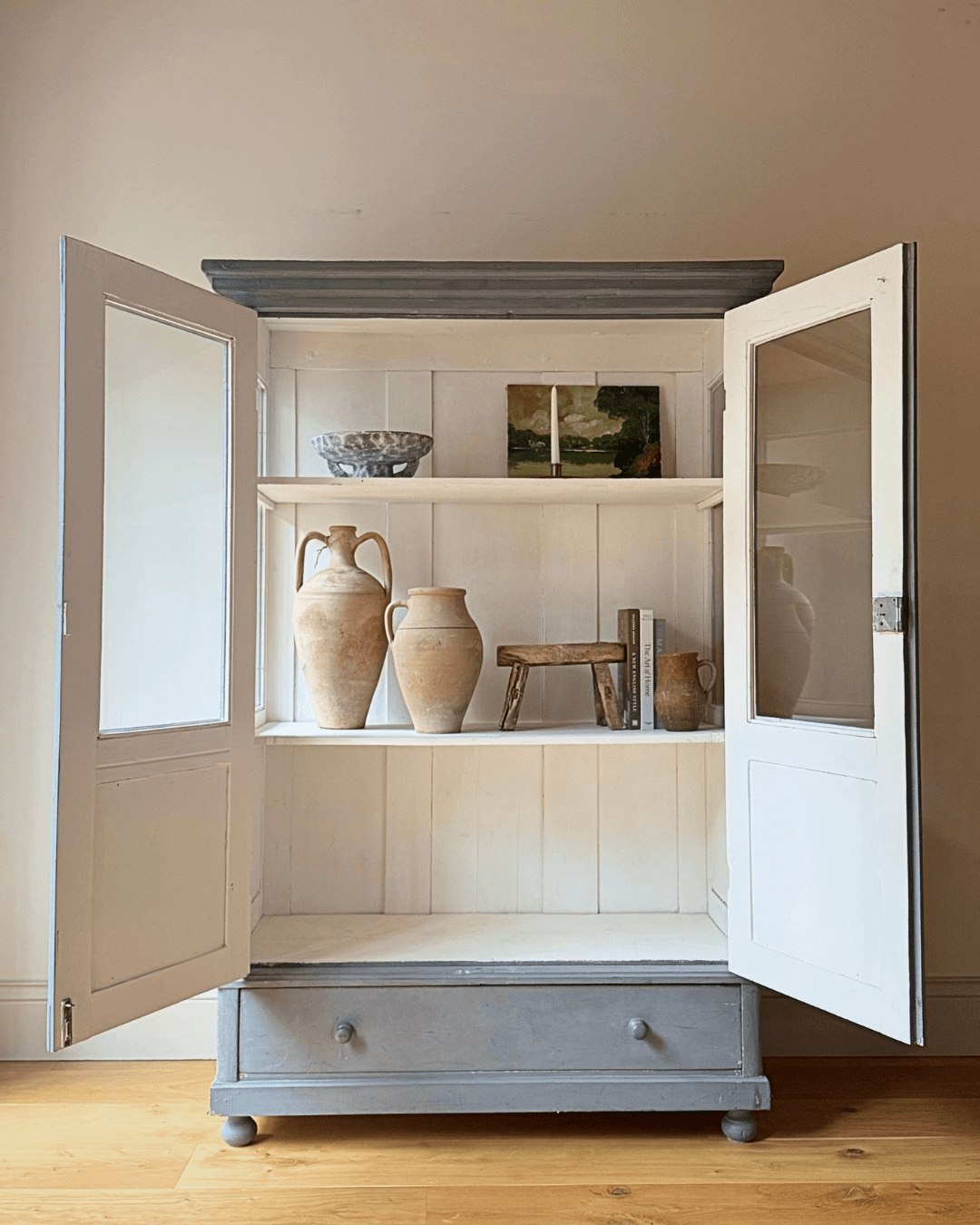 Hand Painted Victorian Display Cabinet