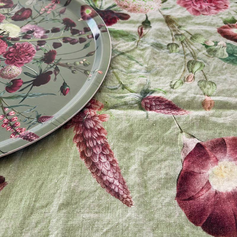 Linen Tablecloth 145x220 cm | Blossom Garden