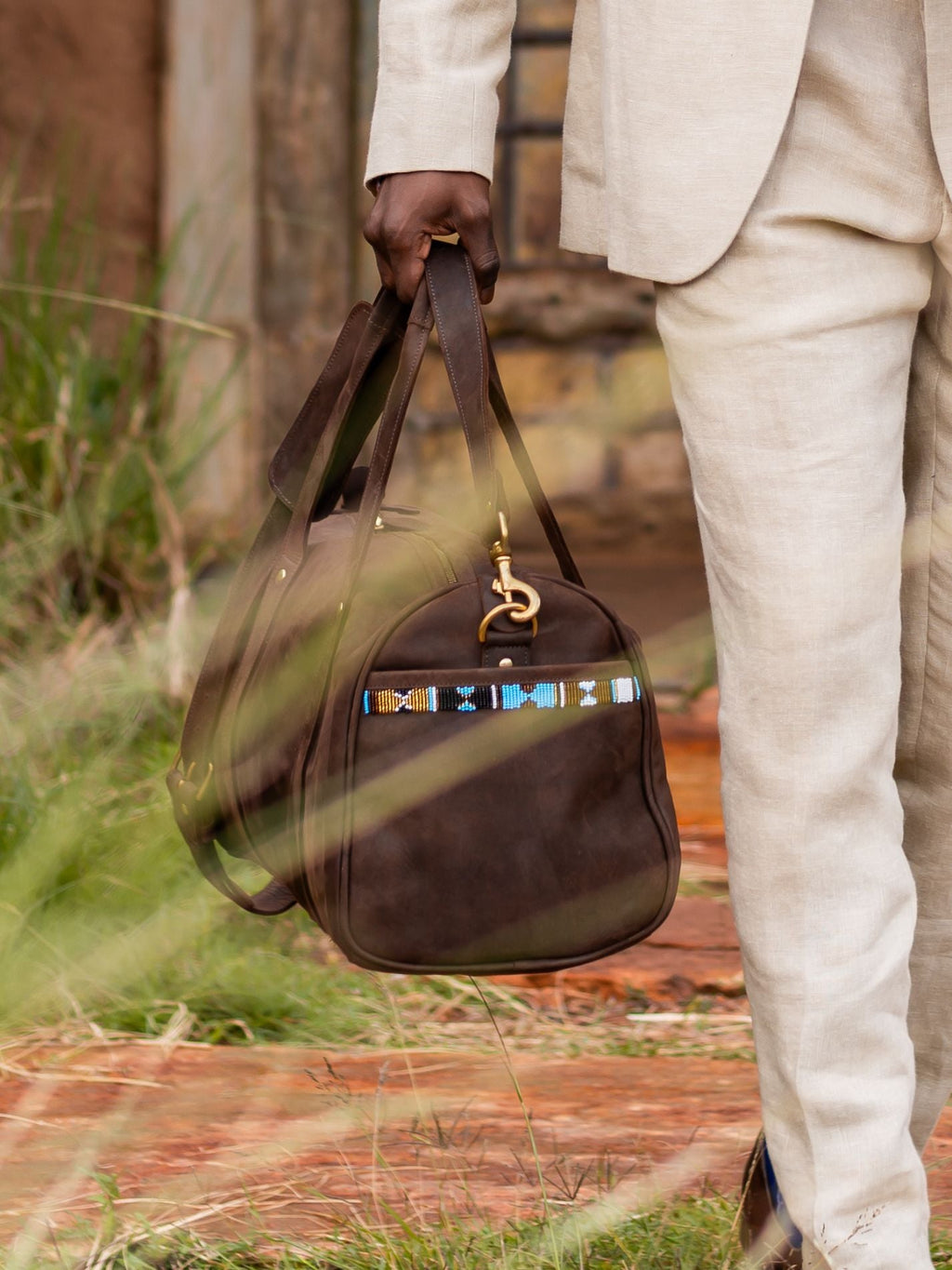 Leather Explorer Duffle Bag - Mocha