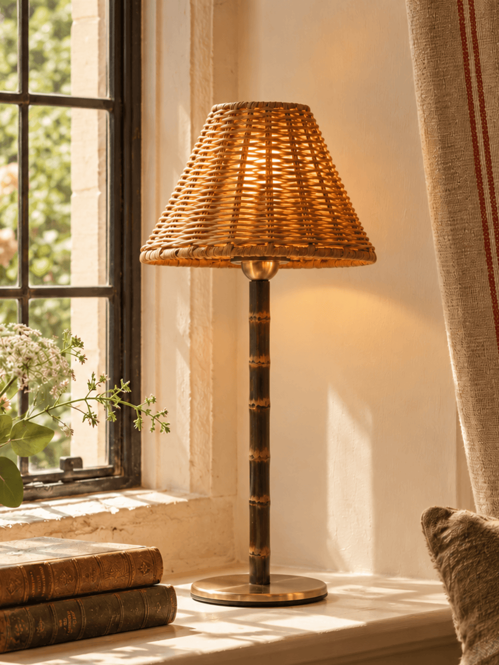 The Raffles Cordless Bamboo Lamp