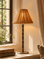 The Raffles Cordless Bamboo Lamp