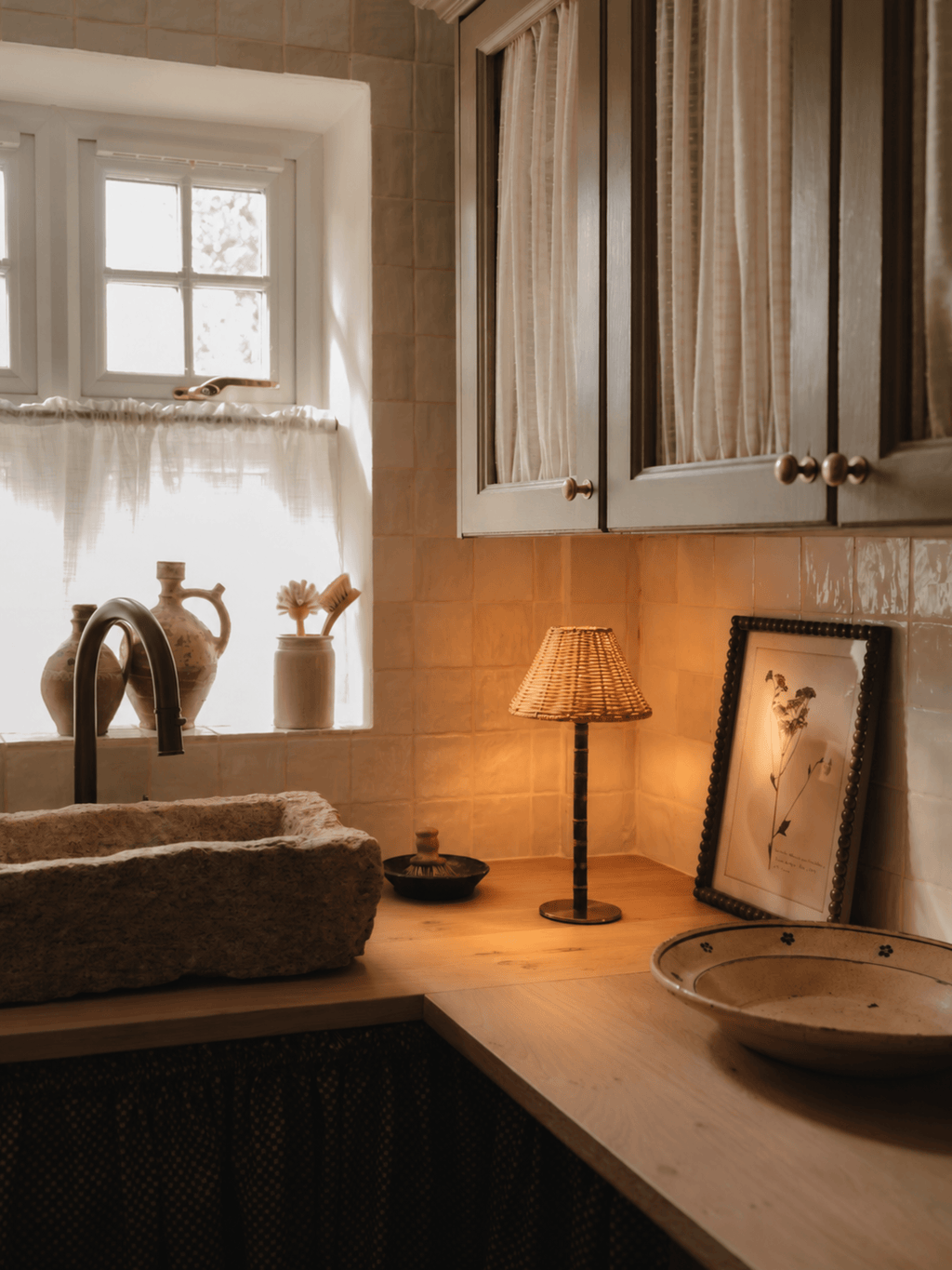The Raffles Cordless Bamboo Lamp