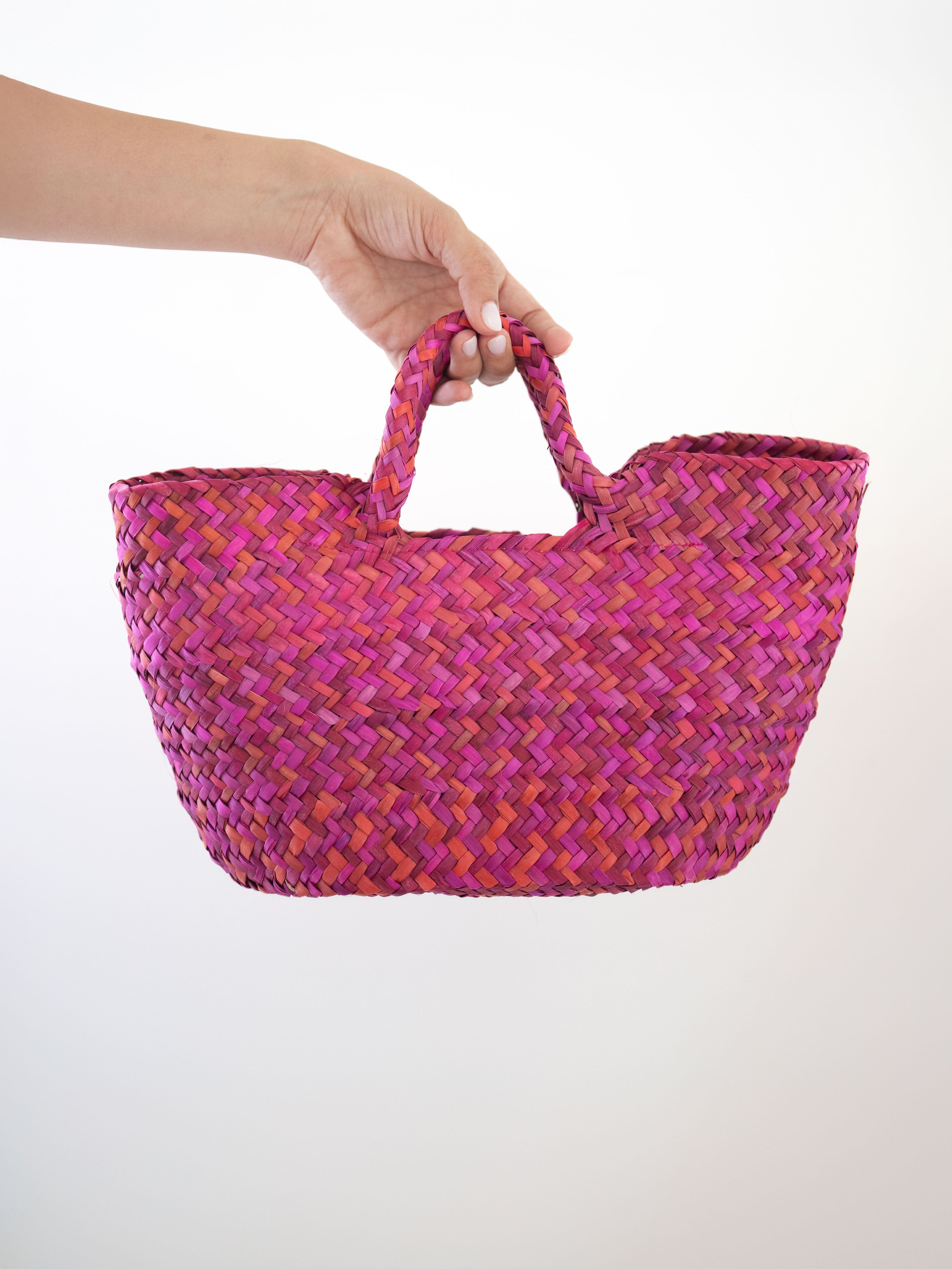 Woven Basket Bag - Sidi Bou | Pink and Red
