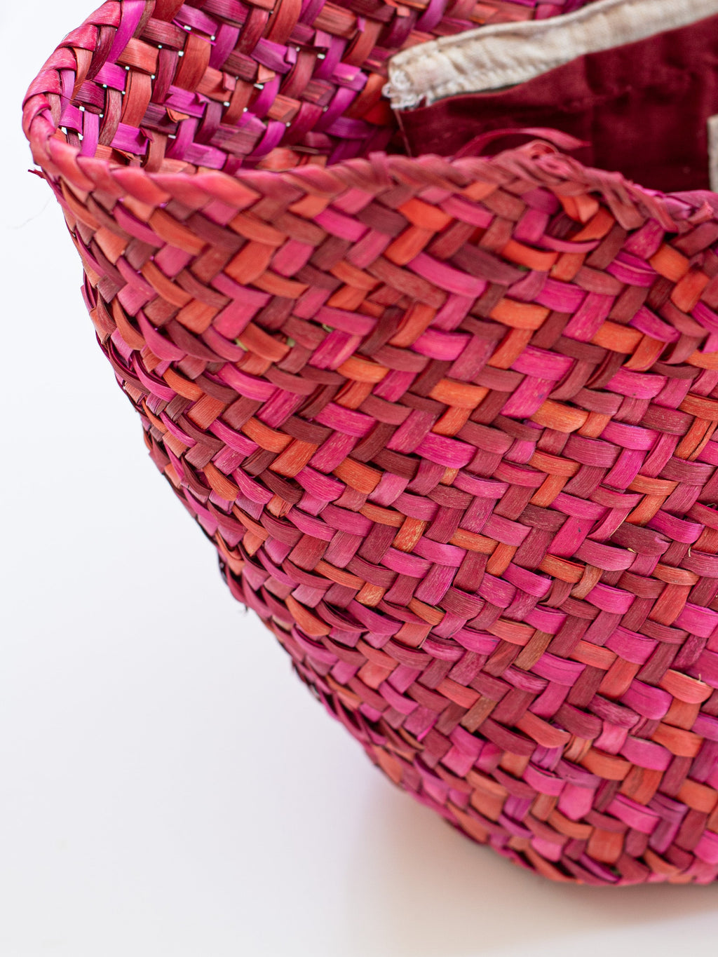 Woven Basket Bag - Sidi Bou | Pink and Red