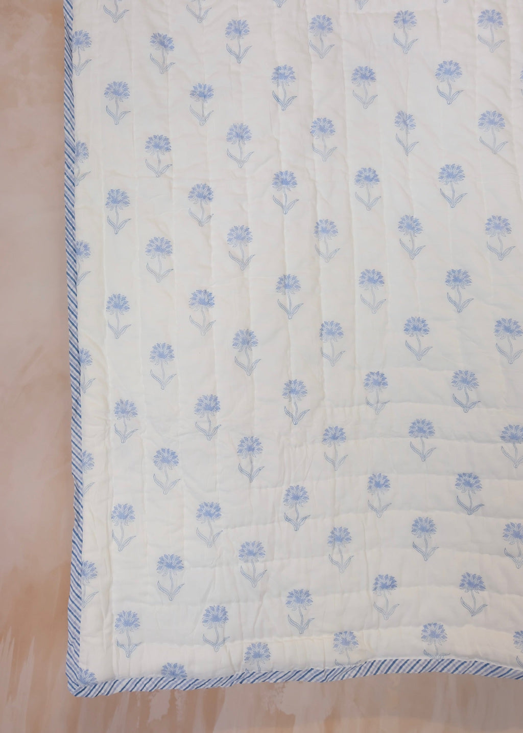 Blue Organic Cotton Toddler Quilt
