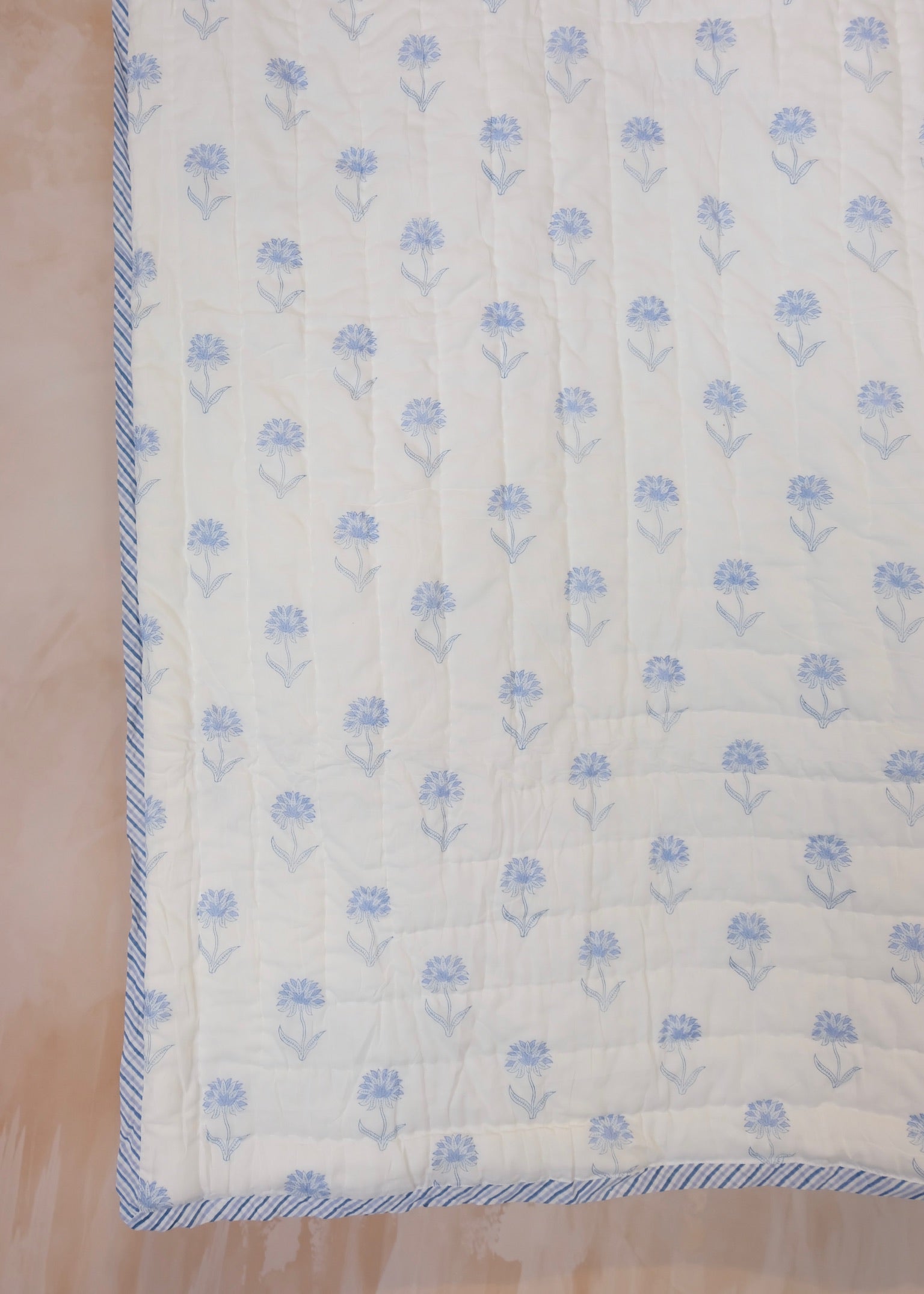 Blue Organic Cotton Toddler Quilt