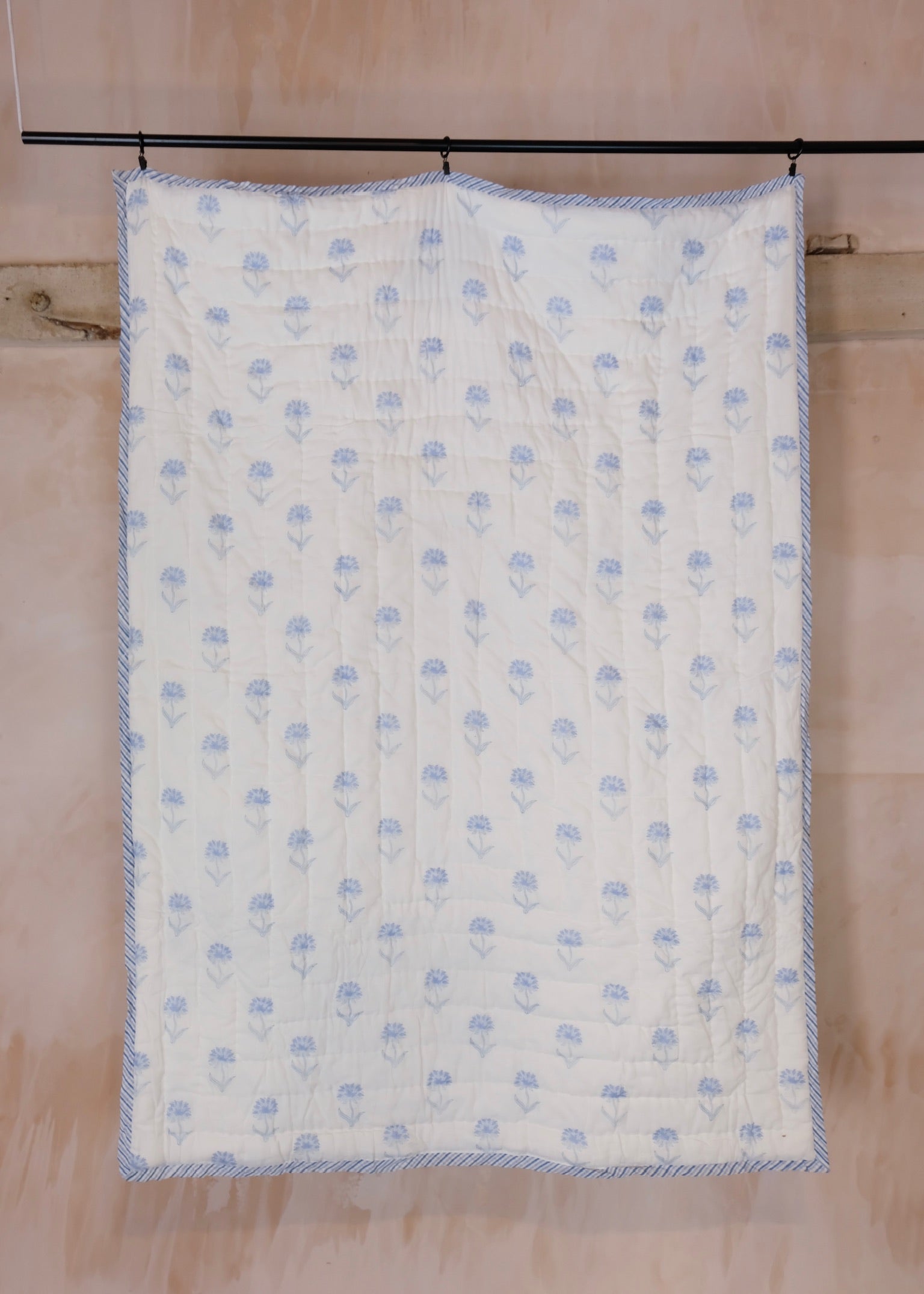 Blue Organic Cotton Toddler Quilt