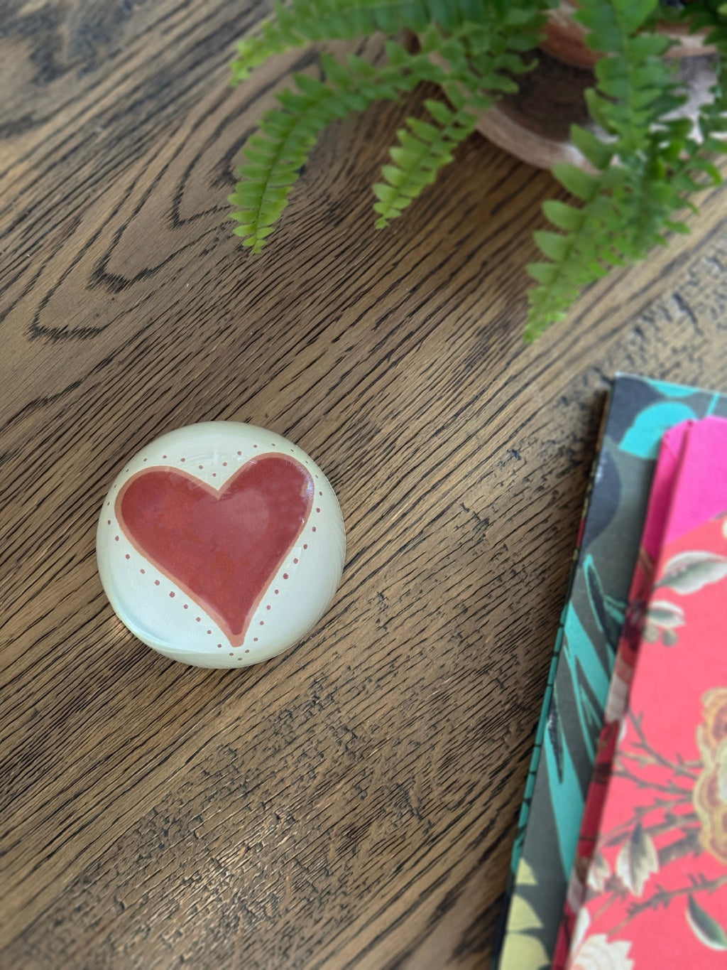 Decoupage Paperweight, Big Heart