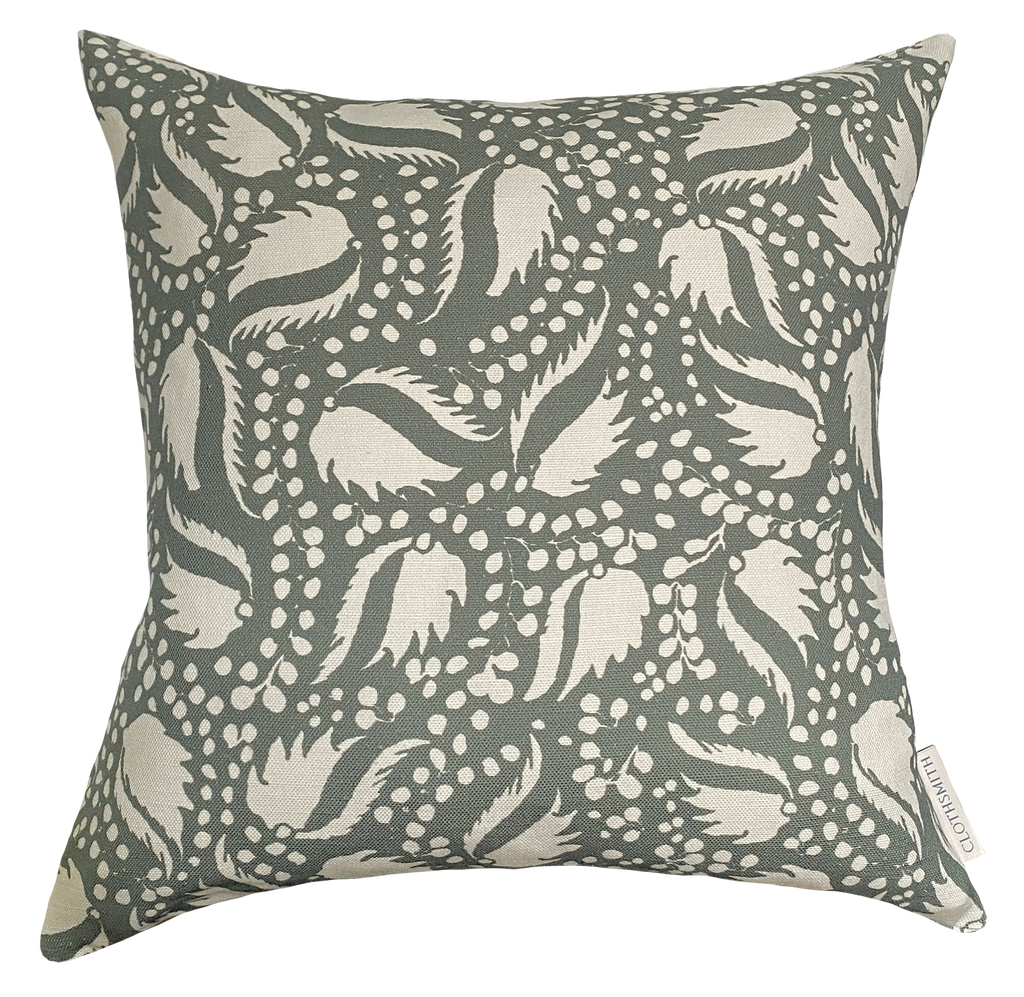 Billow Square Cushion - Green Grey
