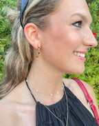 Black Onyx Gold Hoop Earrings