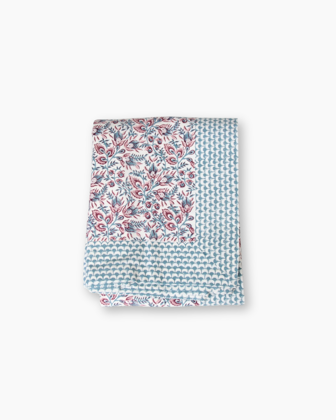 Cranberry Pink Hand Blocked Tablecloth