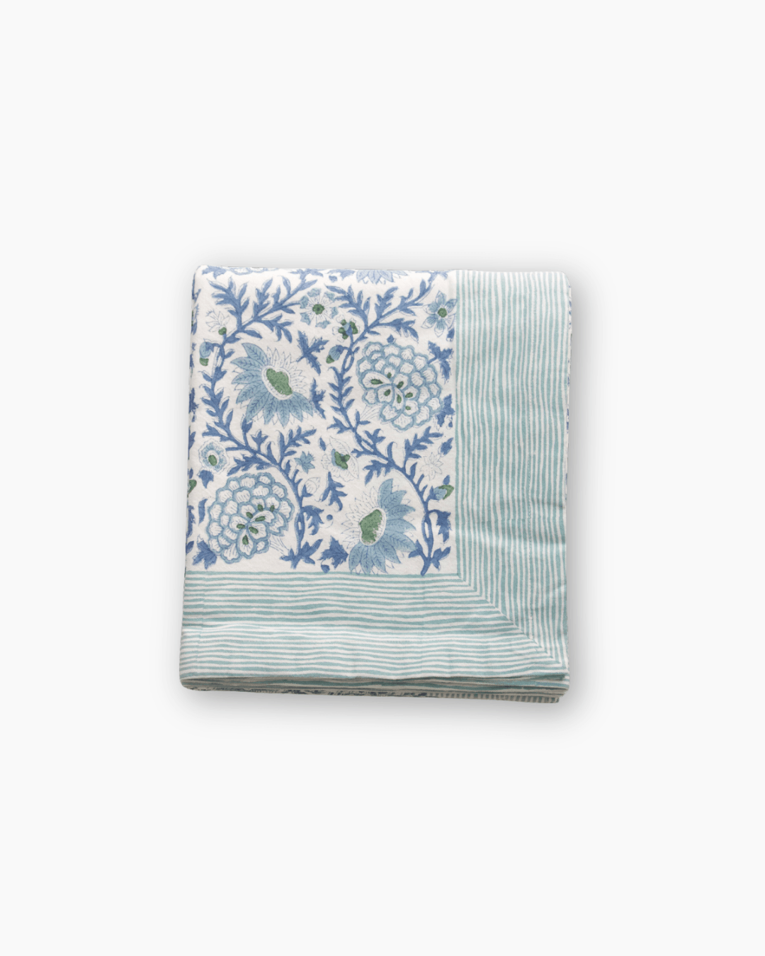 Paisley Hand Blocked Tablecloth | Blue and White