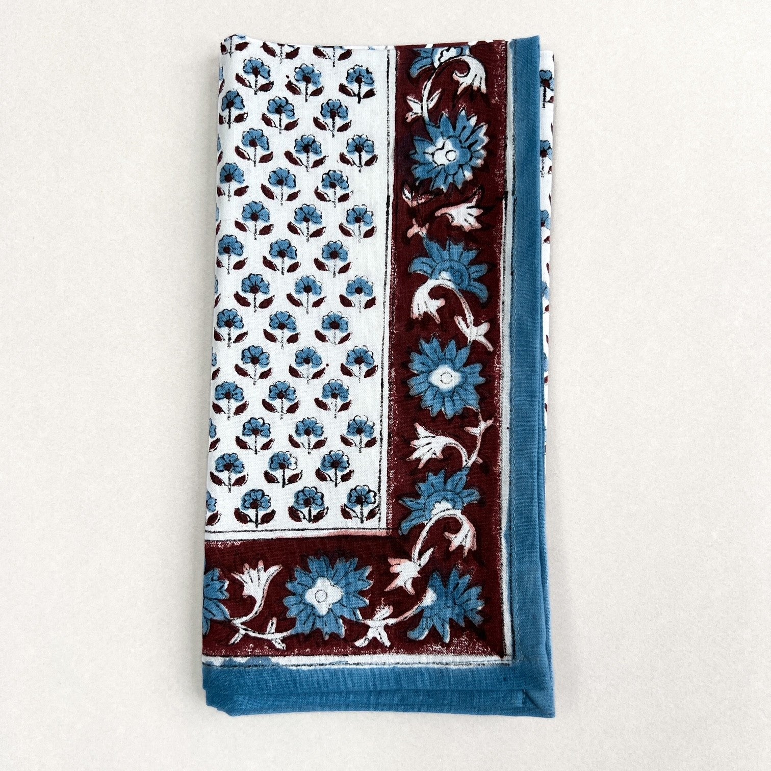 Blue Dale cotton hand blocked Napkins