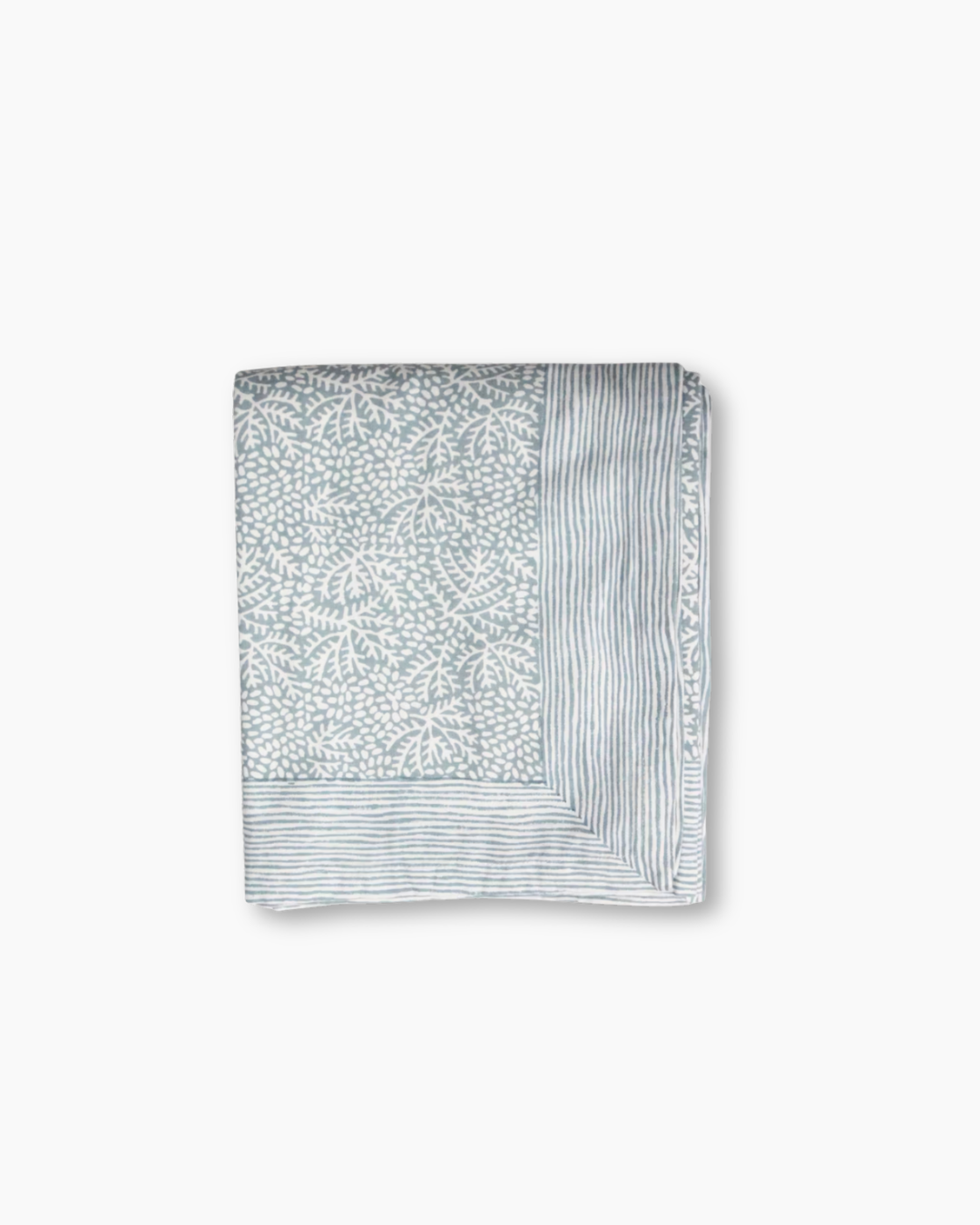 Minerals Hand Blocked Printed Tablecloth | Blue and White