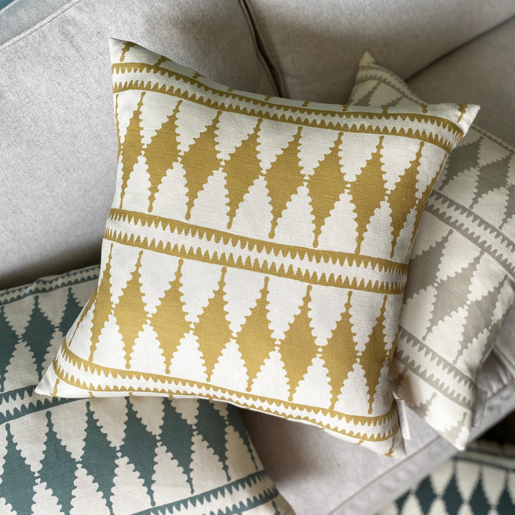 Bobbin Square Cushion - Ochre