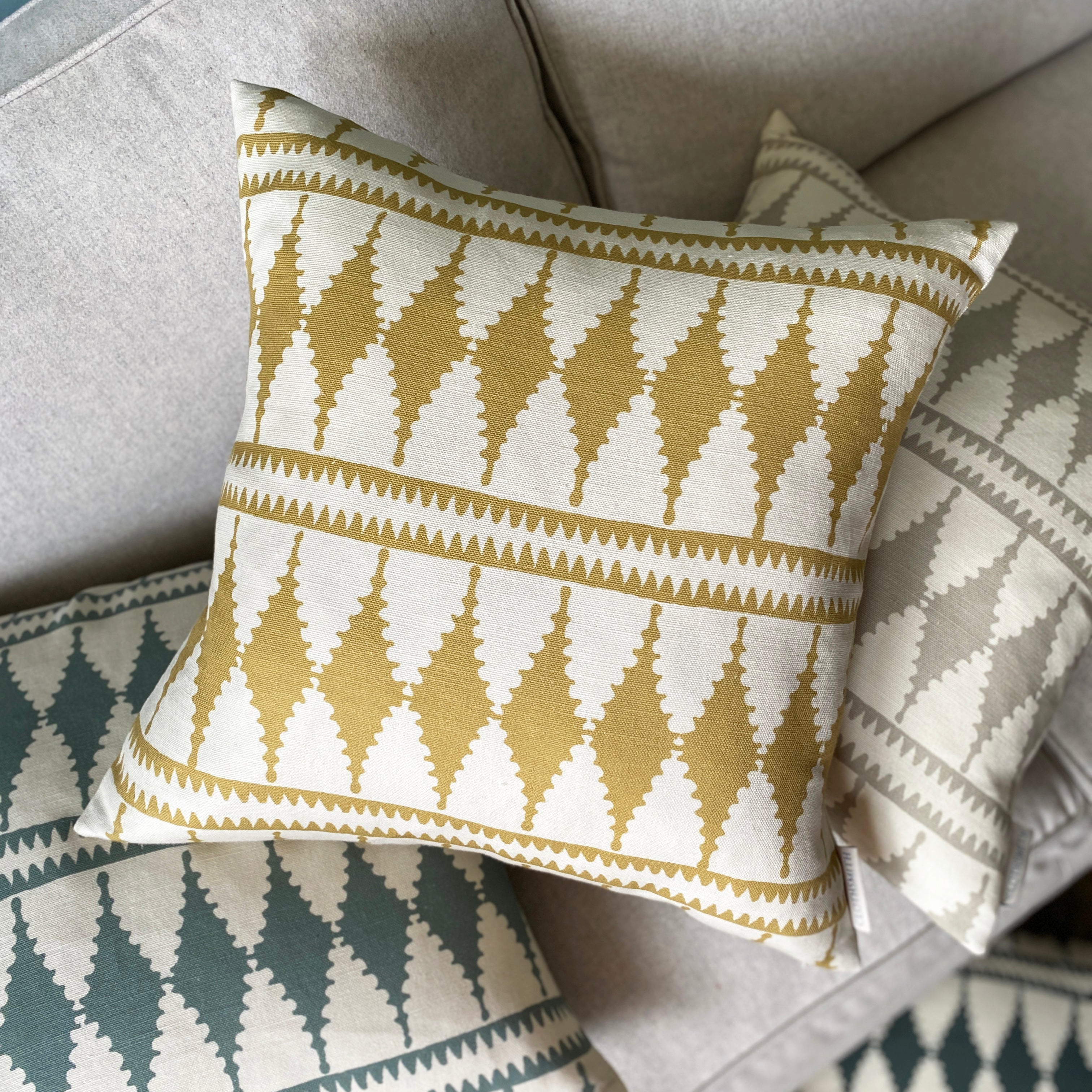 Bobbin Square Cushion - Ochre