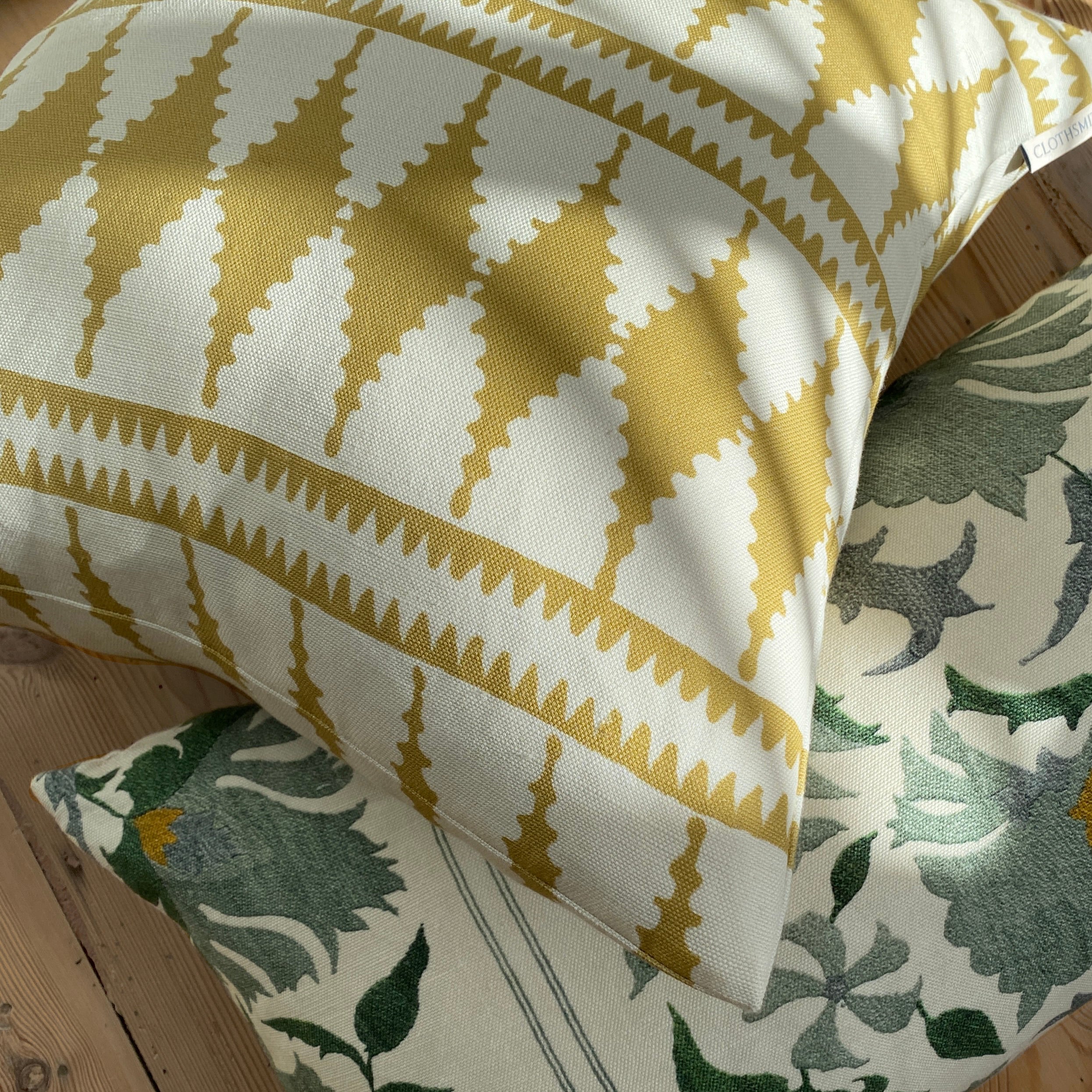 Bobbin Square Cushion - Ochre