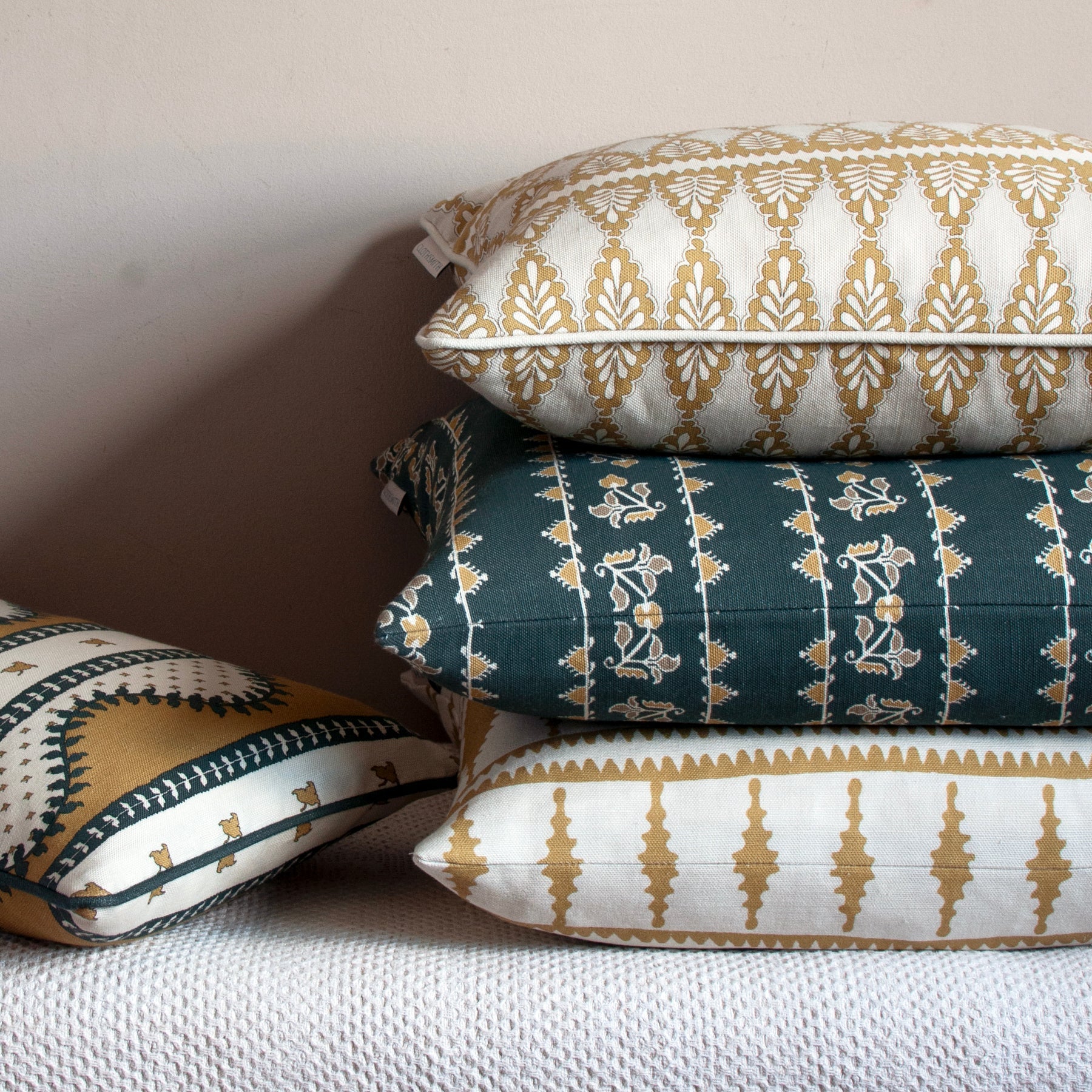Bobbin Square Cushion - Ochre
