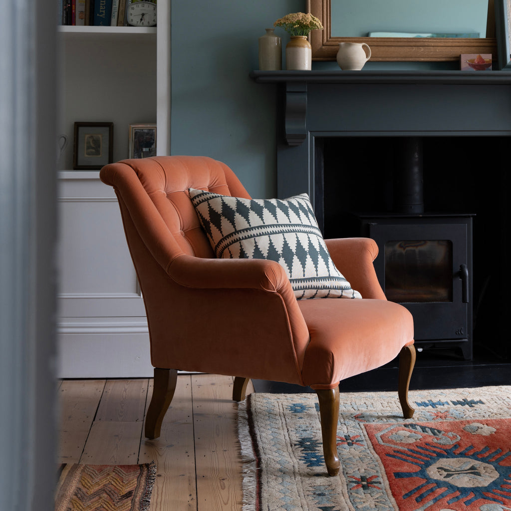 Bobbin Square Cushion - Slate Green
