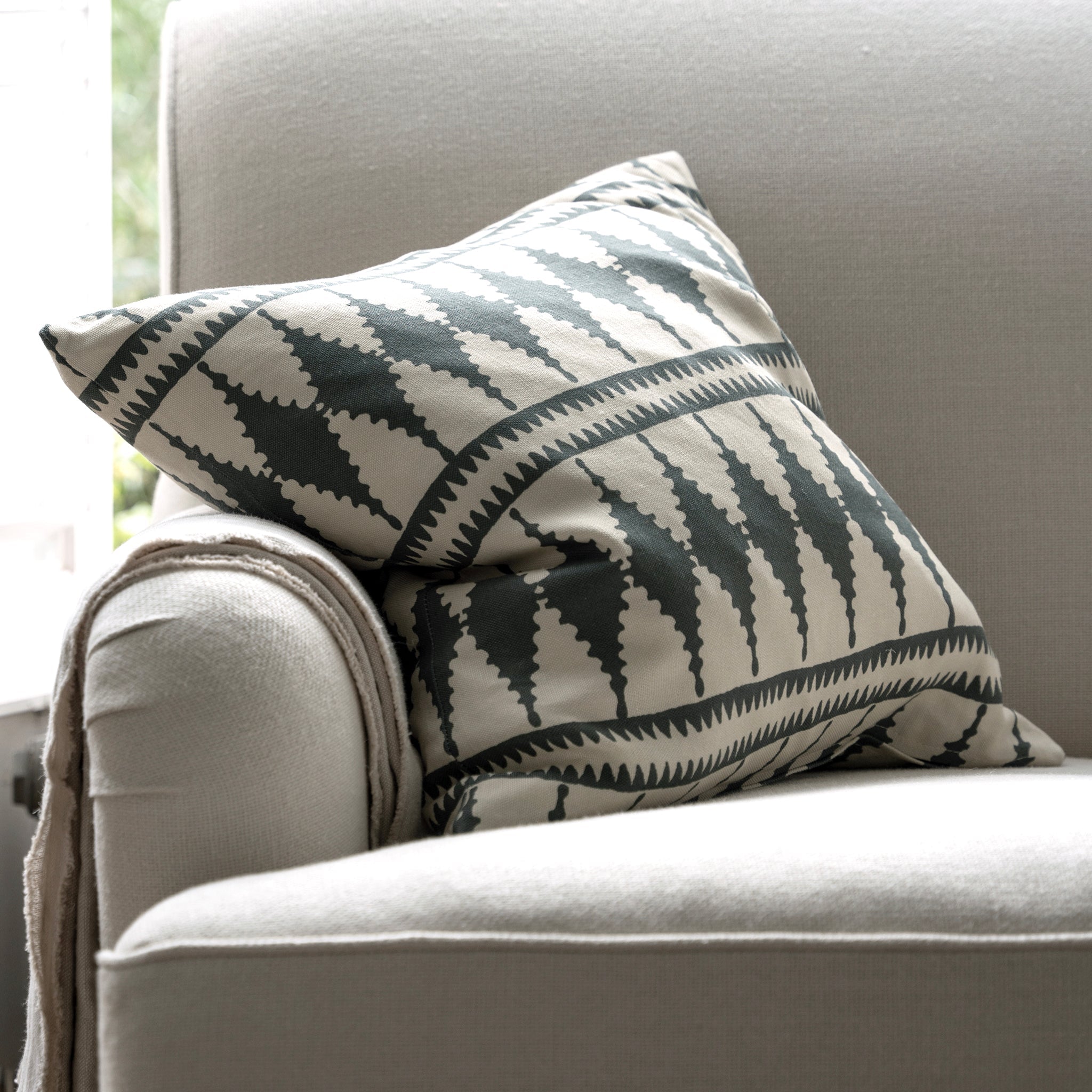 Bobbin Square Cushion - Slate Green