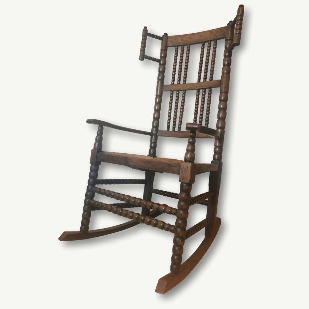 Unusual Antique Bobbin Rocking Chair