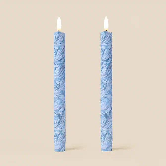 Bookbinder Marble Flameless LED Wax Candles