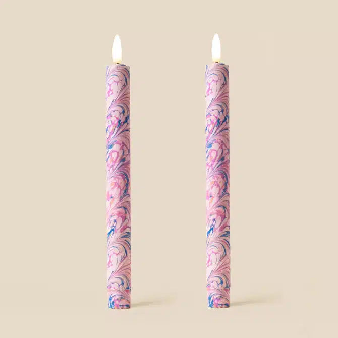 Bookbinder Marble Flameless LED Wax Candles