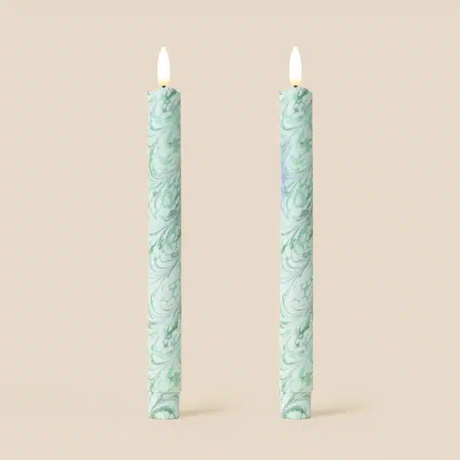Bookbinder Marble Flameless LED Wax Candles