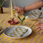 NEW FAN DELFT hand block printed tablecloth