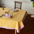 NEW FAN DELFT hand block printed tablecloth