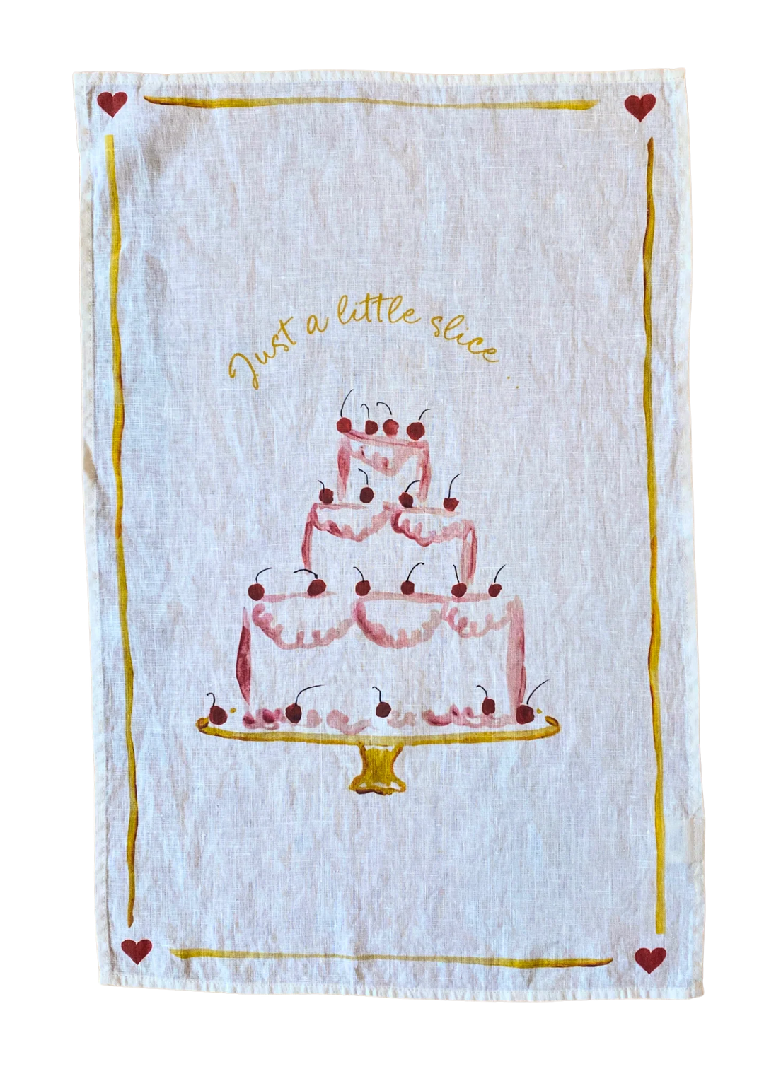 Just A Little Slice - Linen Tea Towel