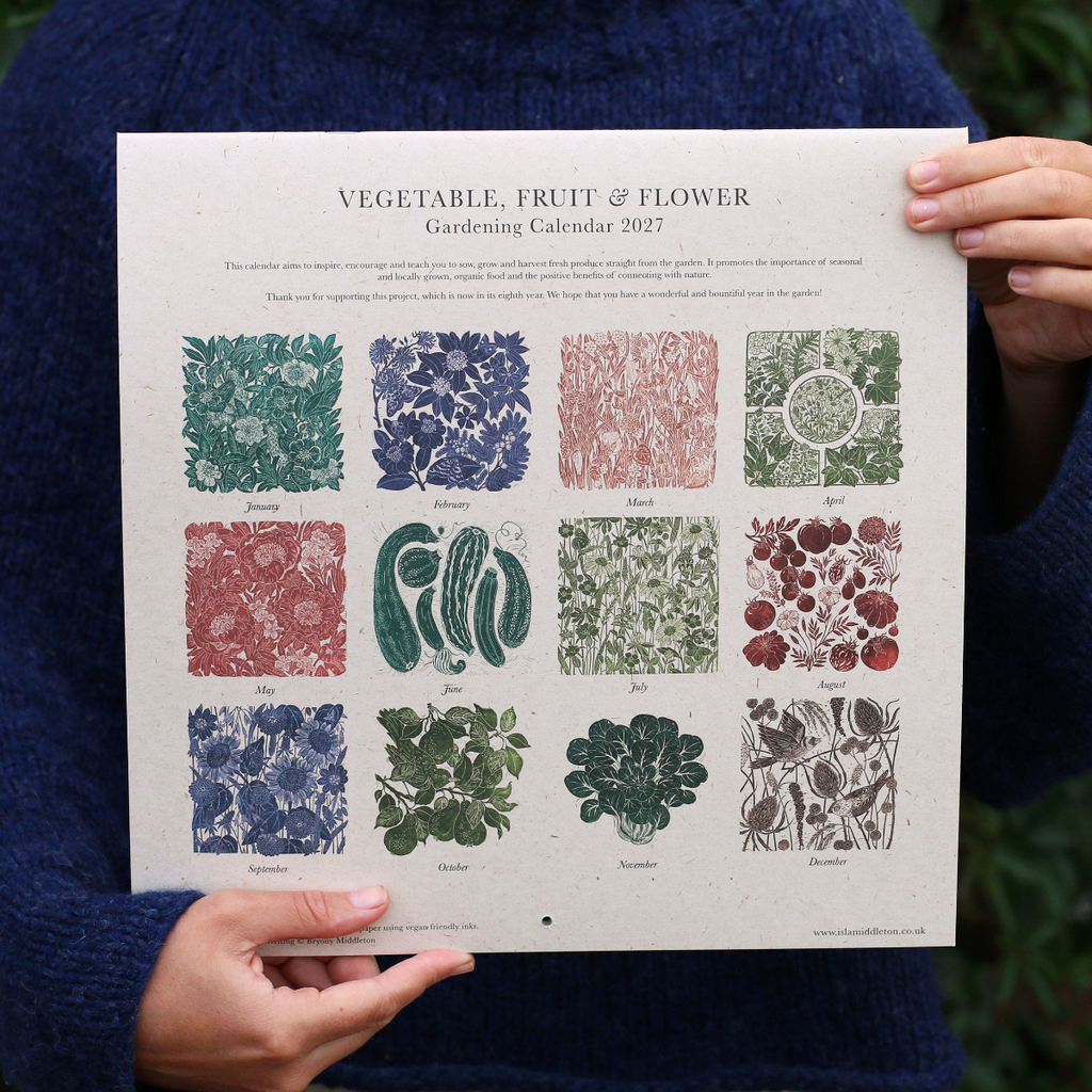 2027 Lino Print Calendar - Growing Through The Seasons | Isla Middleton