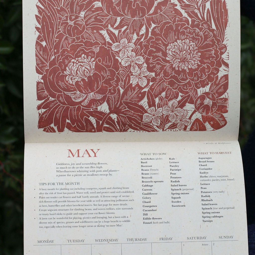 2027 Lino Print Calendar - Growing Through The Seasons | Isla Middleton
