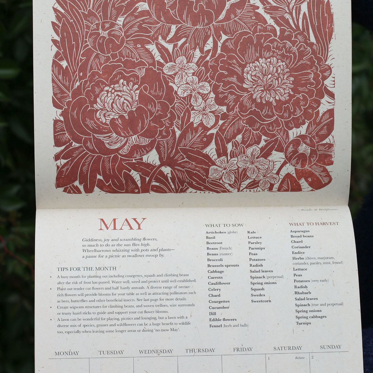 2027 Lino Print Calendar - Growing Through The Seasons | Isla Middleton