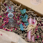 Gift Set - Pressed Glass Candle Stick With 4 Candles