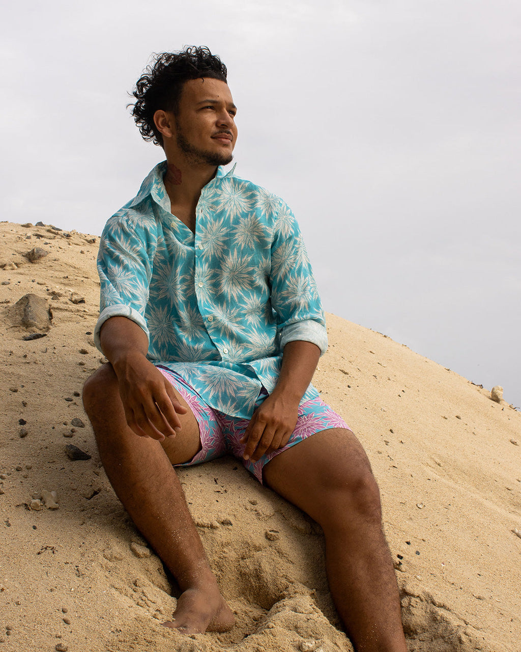 Mens Linen Shirt AGAVE