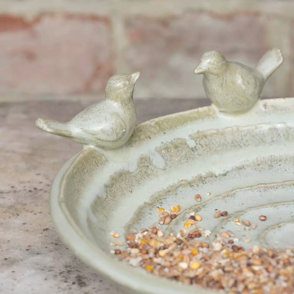 Ceramic Bird Bath | Sage Green