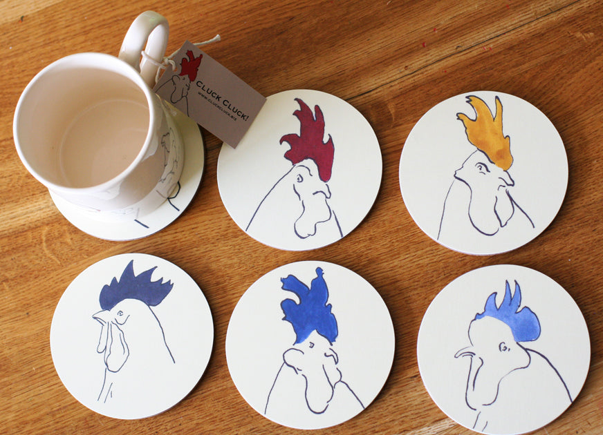 Hen Coasters set of 6